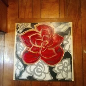 Abstract Red Rose Canvas Art